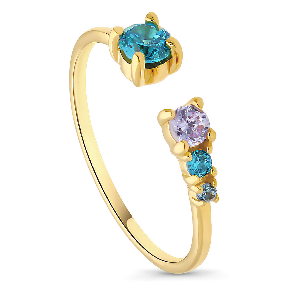 Bypass CZ Band in Gold Flashed Sterling Silver