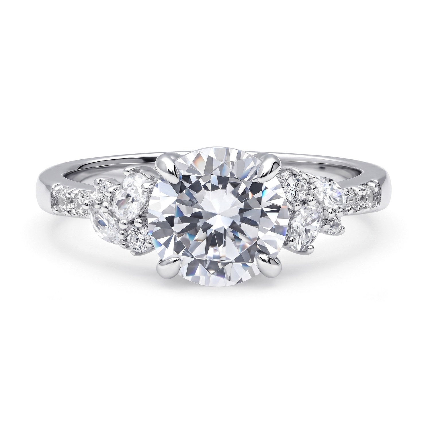 Flower Cluster CZ Ring in Sterling Silver