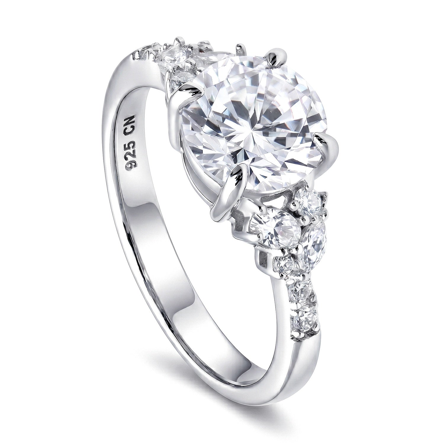 Flower Cluster CZ Ring in Sterling Silver
