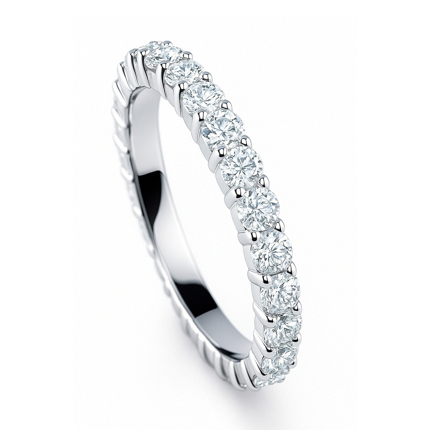 Pave CZ Eternity Ring in Sterling Silver