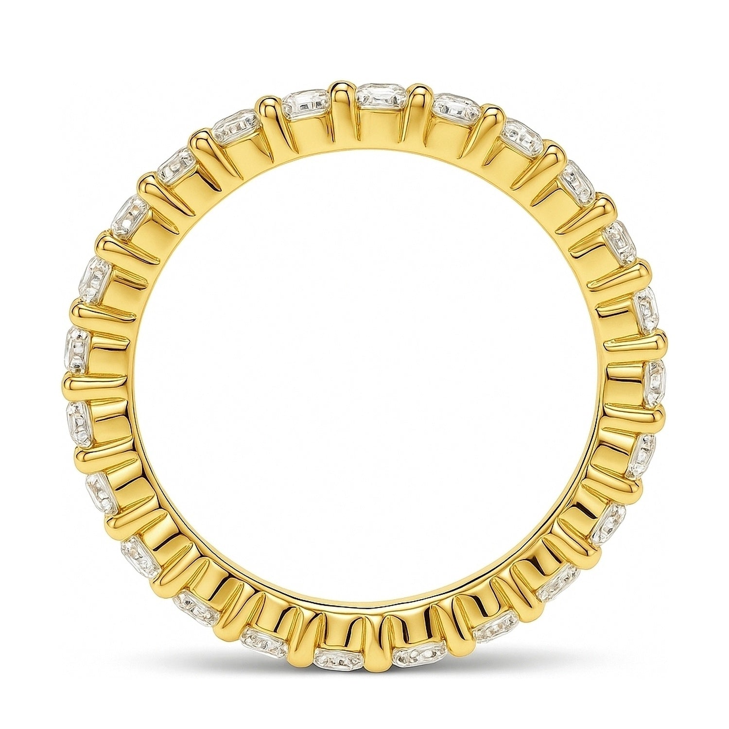 Pave CZ Eternity Ring in Gold Flashed Sterling Silver