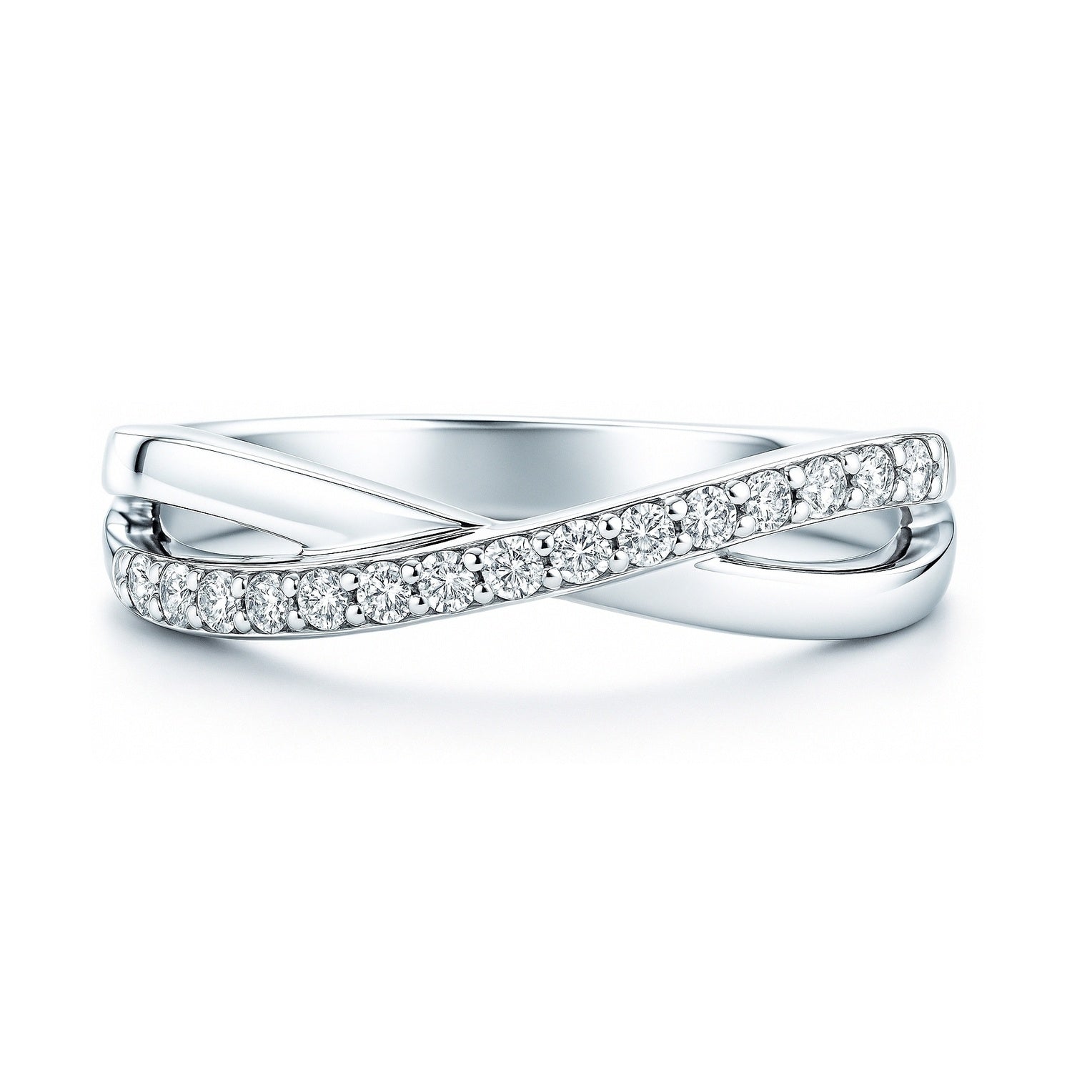 Infinity Criss Cross CZ Ring in Sterling Silver