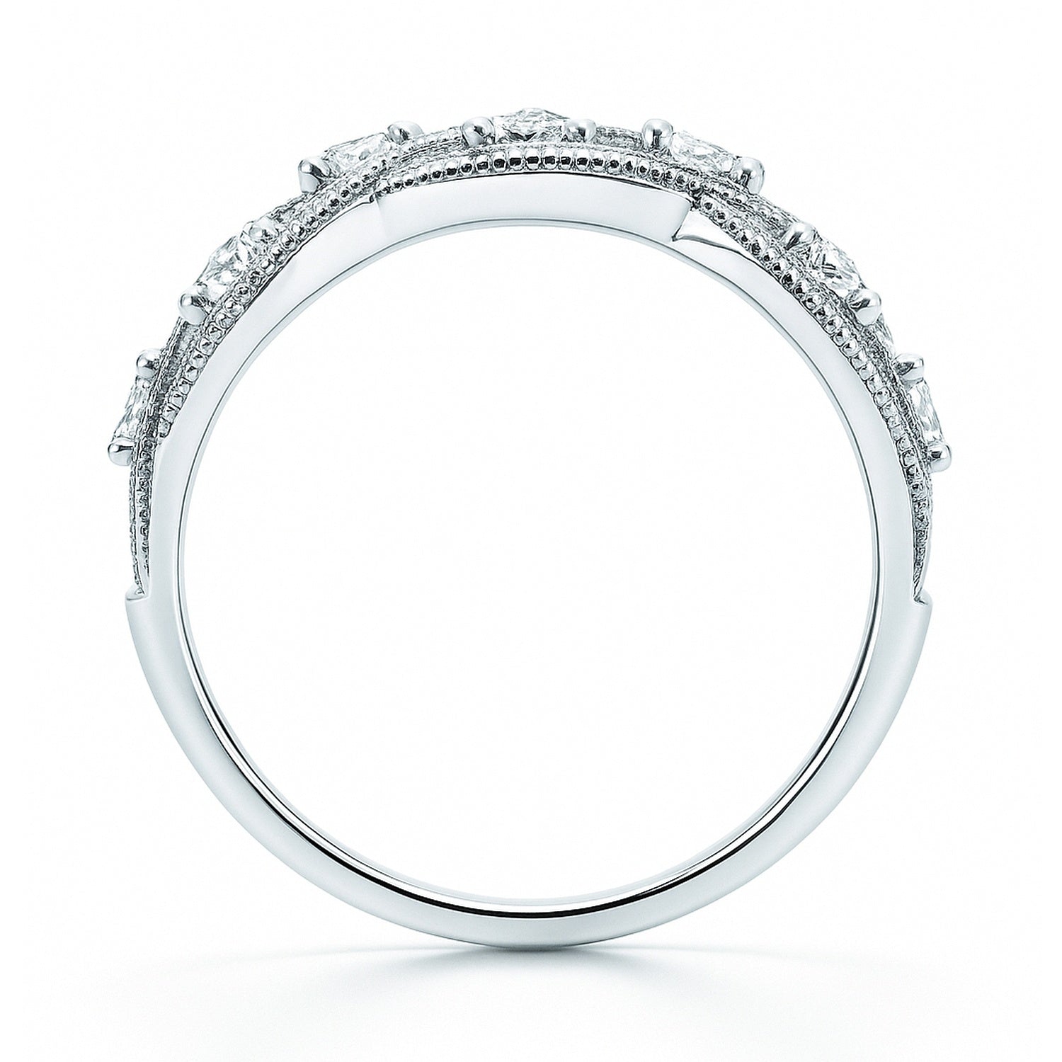 Woven Art Deco CZ Ring in Sterling Silver