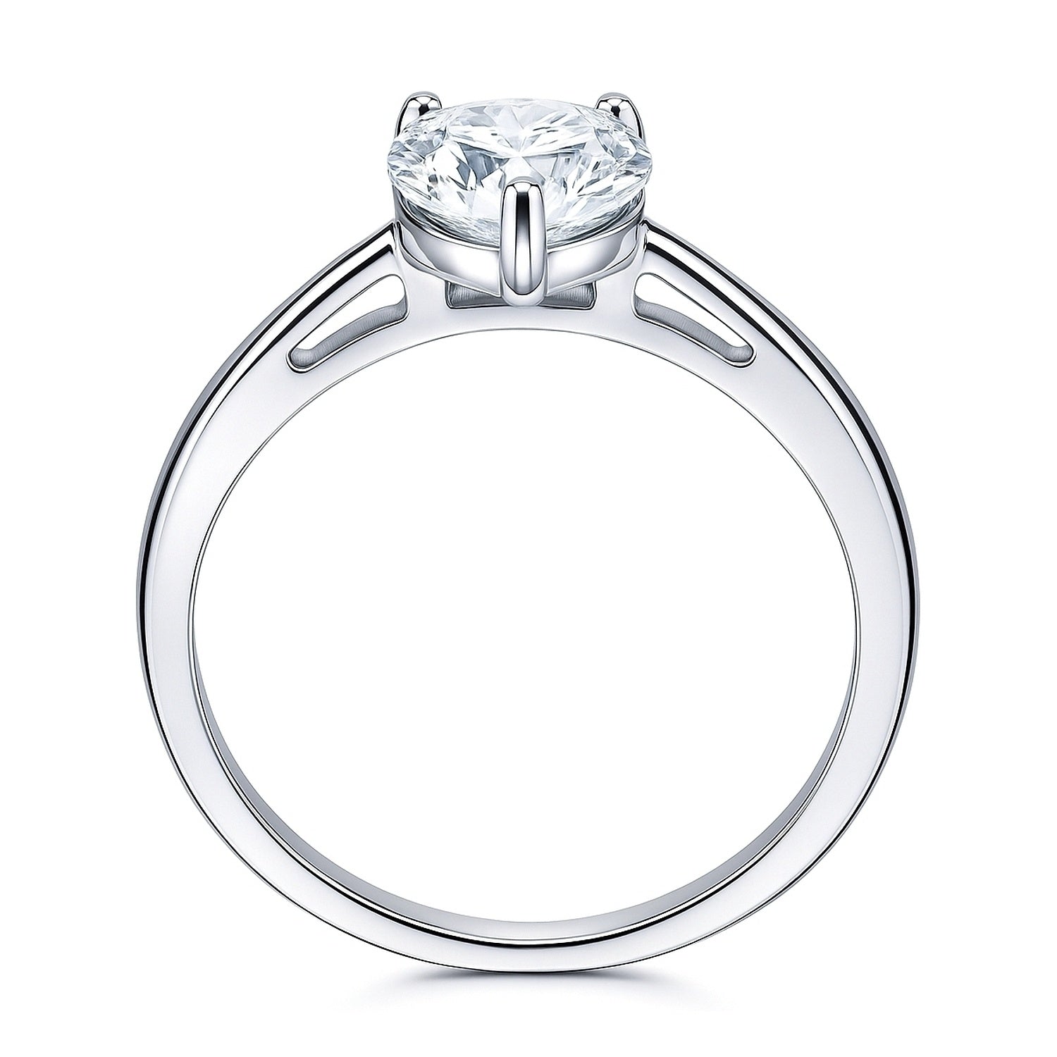 Solitaire 1.8ct Pear CZ Ring in Sterling Silver
