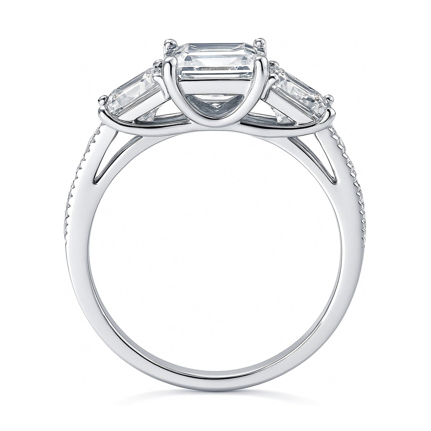 3-Stone 1.6ct Princess CZ Ring in Sterling Silver