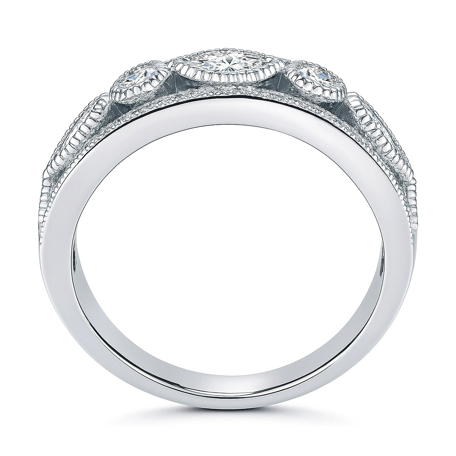 Art Deco Bezel CZ Eternity Ring in Sterling Silver
