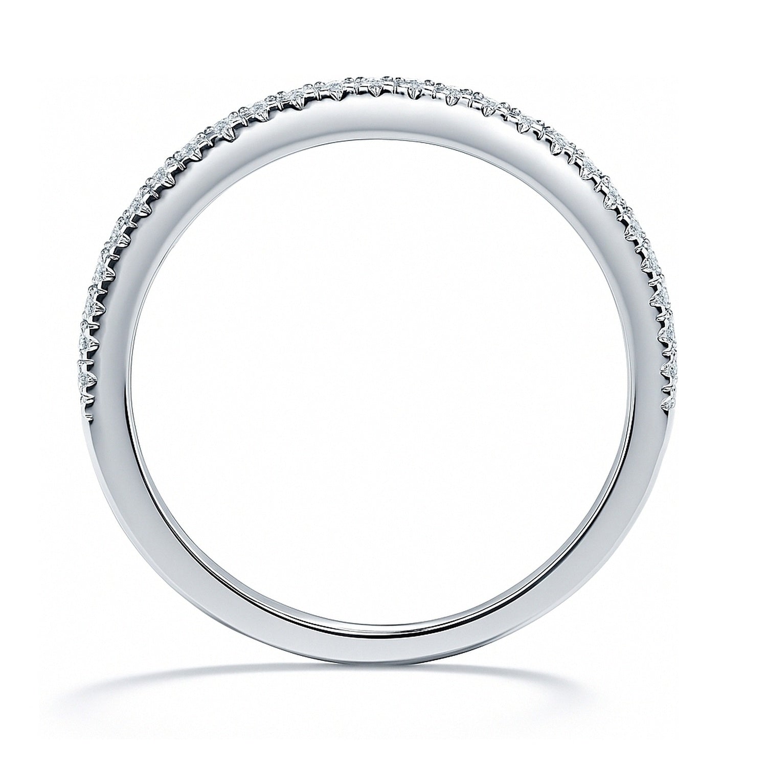 Wishbone Pave CZ Eternity Ring in Sterling Silver