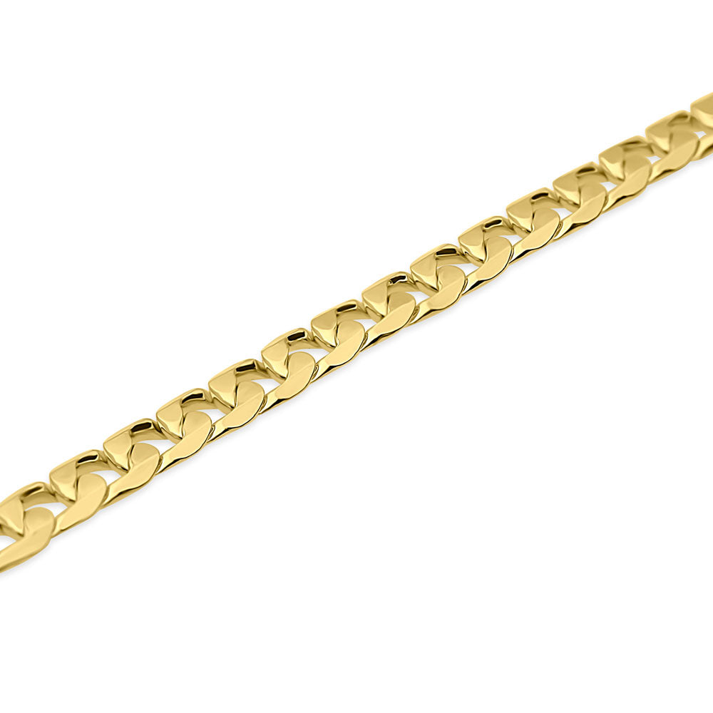 Front view of Curb Chain Anklet Ankle Bracelet in Base Metal, Gold-Tone