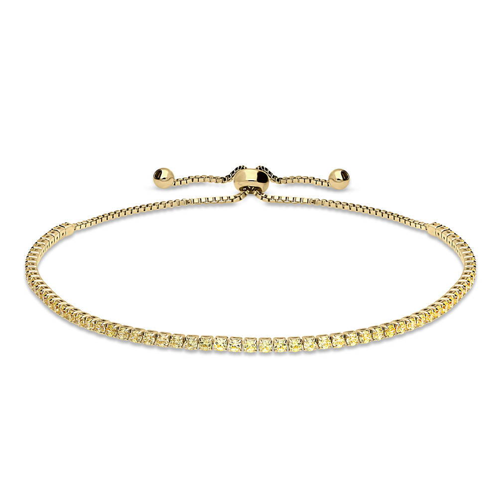 CZ Tennis Bracelet Gold Flashed, Yellow Color