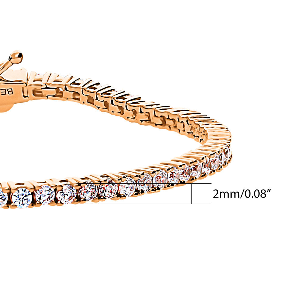CZ Statement Tennis Bracelet in Rose Gold Flashed Sterling Silver