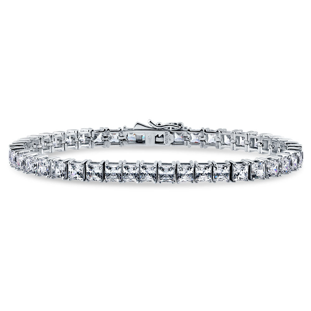 Princess CZ Statement Tennis Bracelet in Sterling Silver