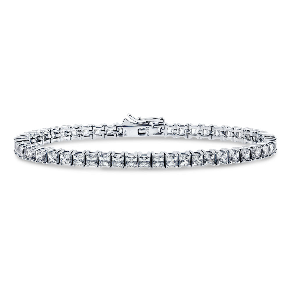 Princess CZ Statement Tennis Bracelet in Sterling Silver