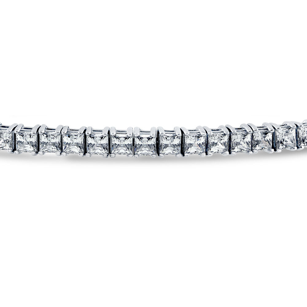 Princess CZ Statement Tennis Bracelet in Sterling Silver