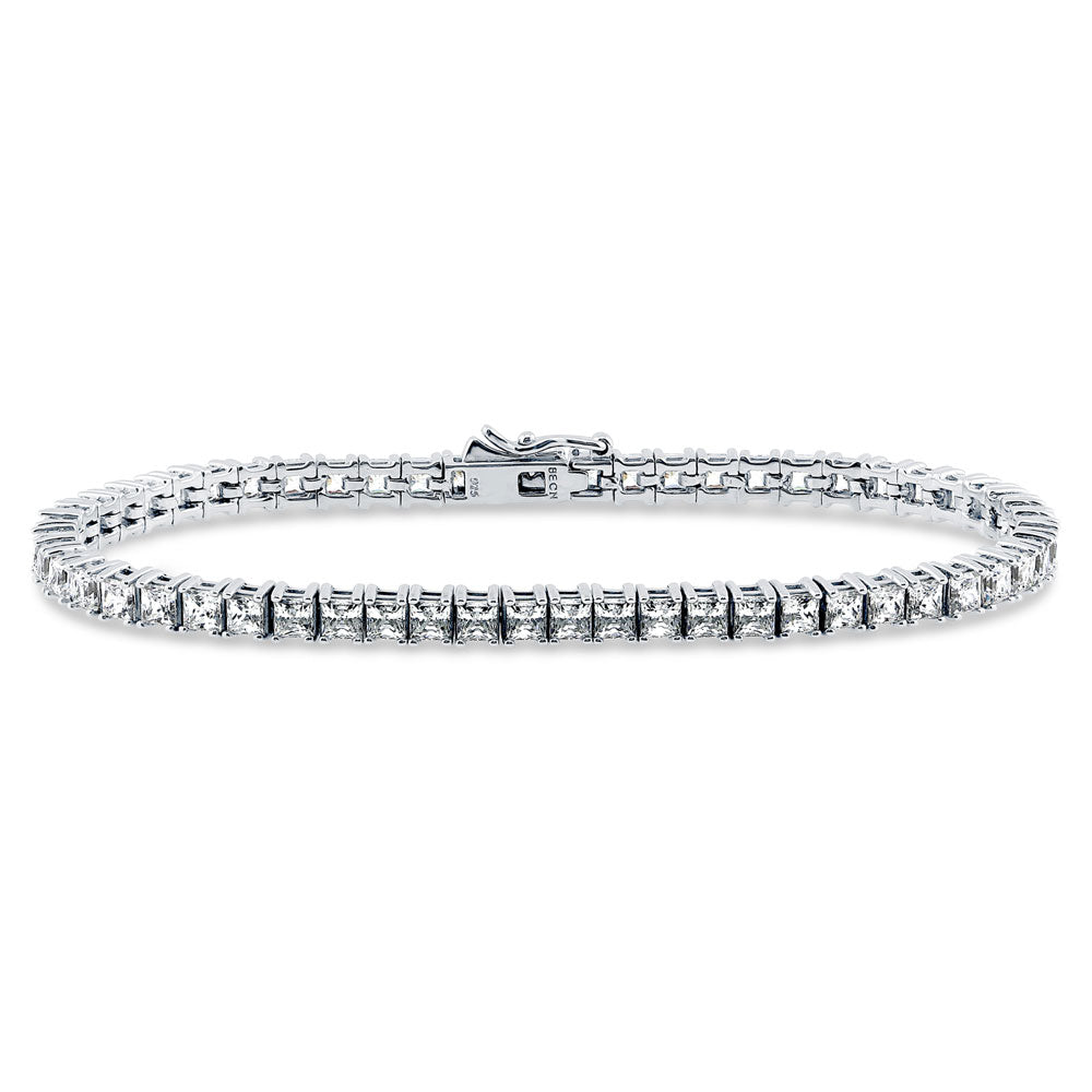 Princess CZ Statement Tennis Bracelet in Sterling Silver