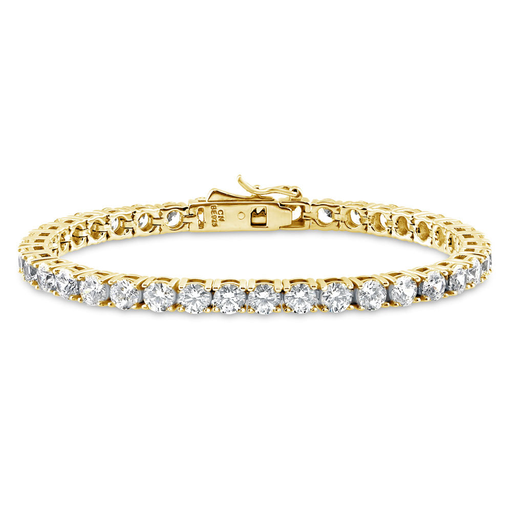 CZ Tennis Bracelet in Gold Flashed Sterling Silver
