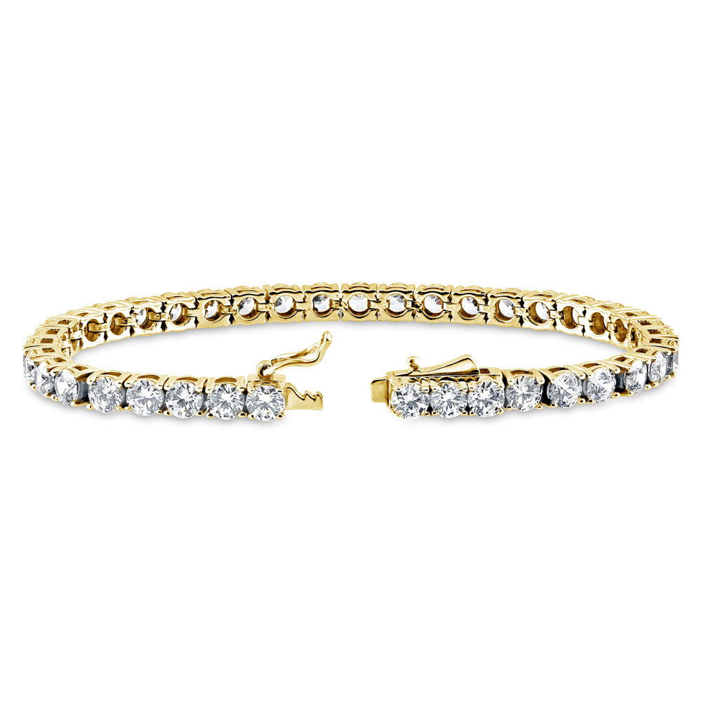 CZ Tennis Bracelet in Gold Flashed Sterling Silver