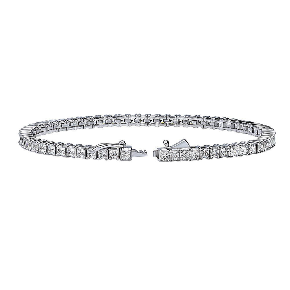 Princess CZ Statement Tennis Bracelet in Sterling Silver