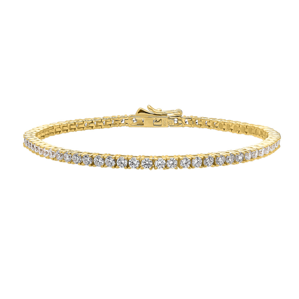 CZ Tennis Bracelet in Gold Flashed Sterling Silver