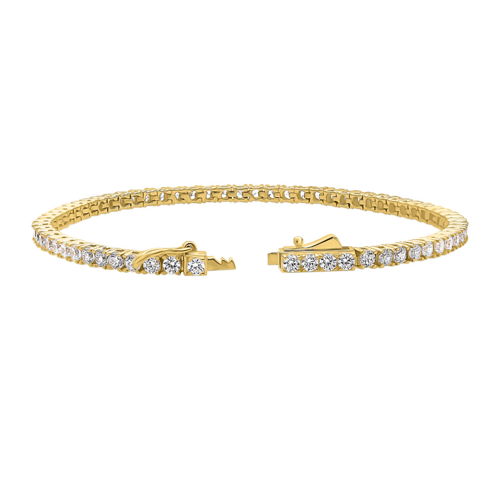 CZ Tennis Bracelet in Gold Flashed Sterling Silver