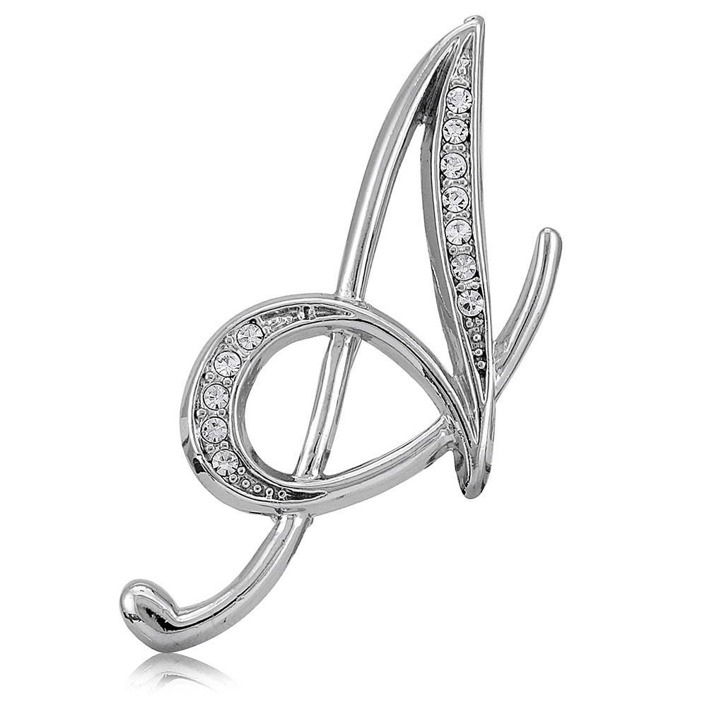 Initial Letter Pin in Silver-Tone