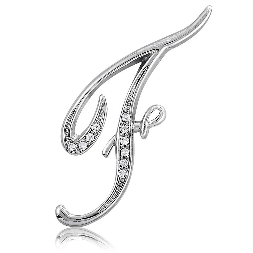 Initial Letter Pin in Silver-Tone