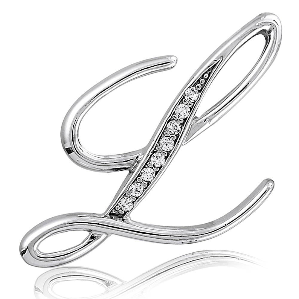 Initial Letter Pin in Silver-Tone