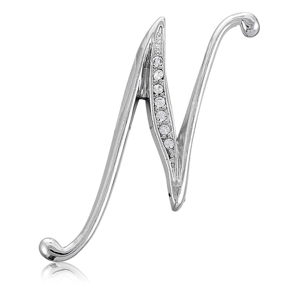 Initial Letter Pin in Silver-Tone