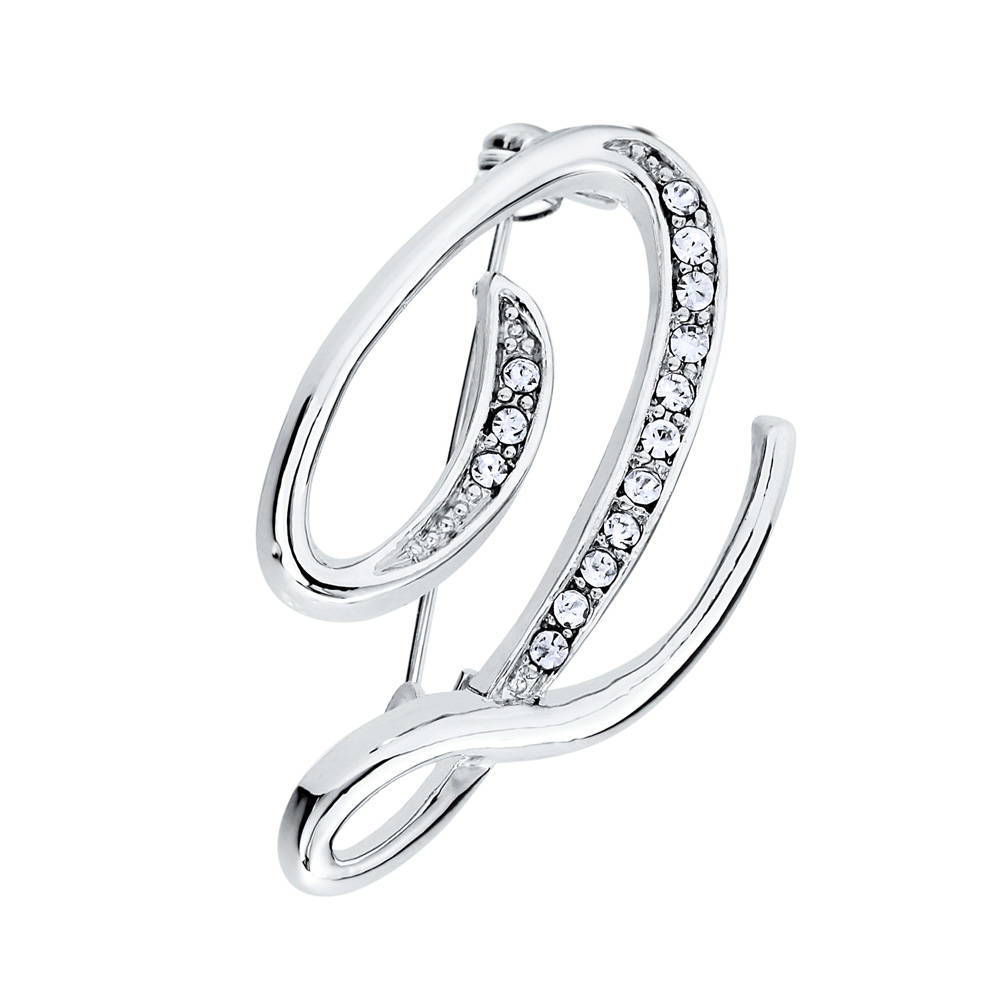 Initial Letter Pin in Silver-Tone