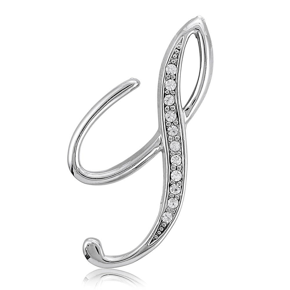 Initial Letter Pin in Silver-Tone