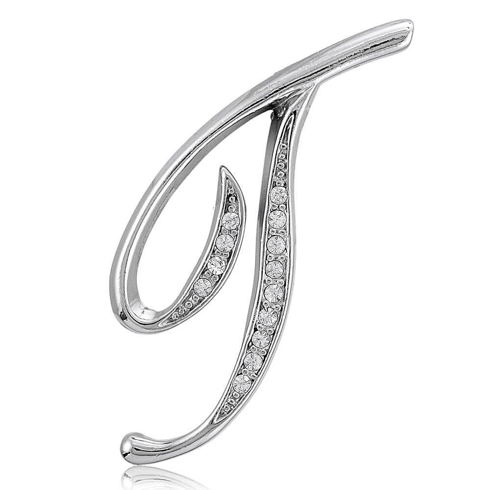 Initial Letter Pin in Silver-Tone