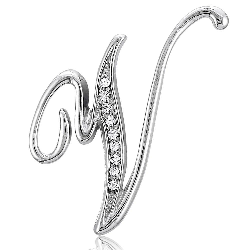 Initial Letter Pin in Silver-Tone