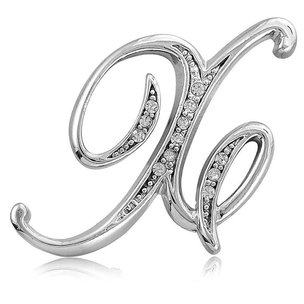 Initial Letter Pin in Silver-Tone