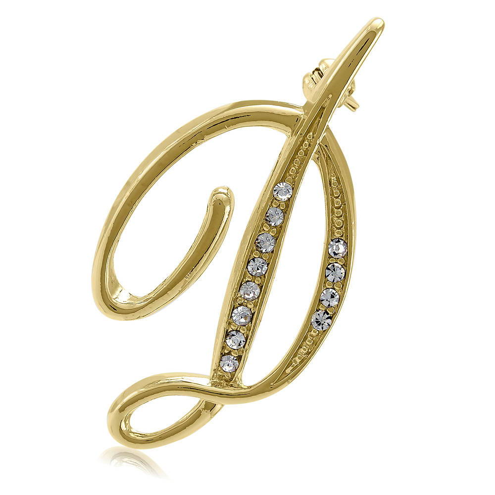 Initial Letter Pin Gold-Tone, D