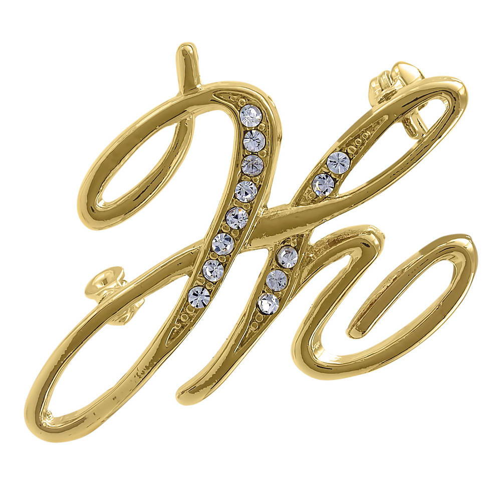 Initial Letter Pin Gold-Tone, H