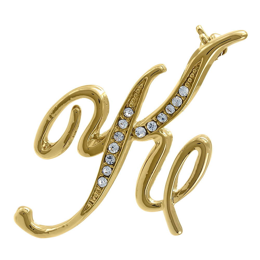 Initial Letter Pin Gold-Tone, K