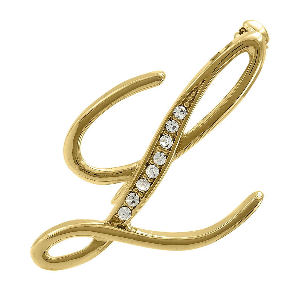 Initial Letter Pin Gold-Tone, L