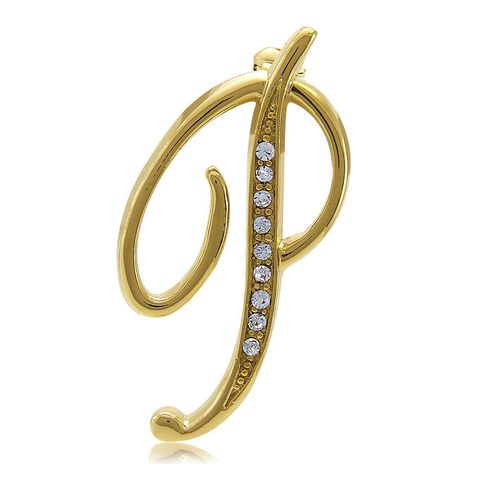 Initial Letter Pin Gold-Tone, P