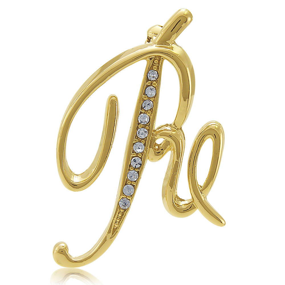 Initial Letter Pin in Gold-Tone