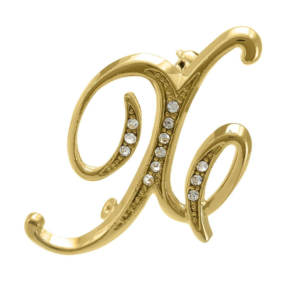 Initial Letter Pin in Gold-Tone