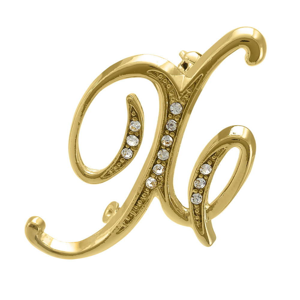 Initial Letter Pin Gold-Tone, X