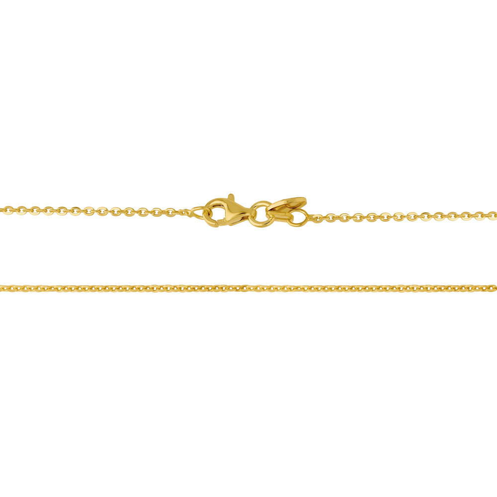 Italian Rolo Chain Necklace in Gold Flashed Sterling Silver 1mm