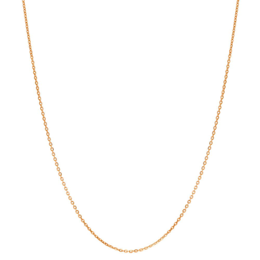 Italian Rolo Chain Necklace in Rose Gold Flashed Sterling Silver 1mm