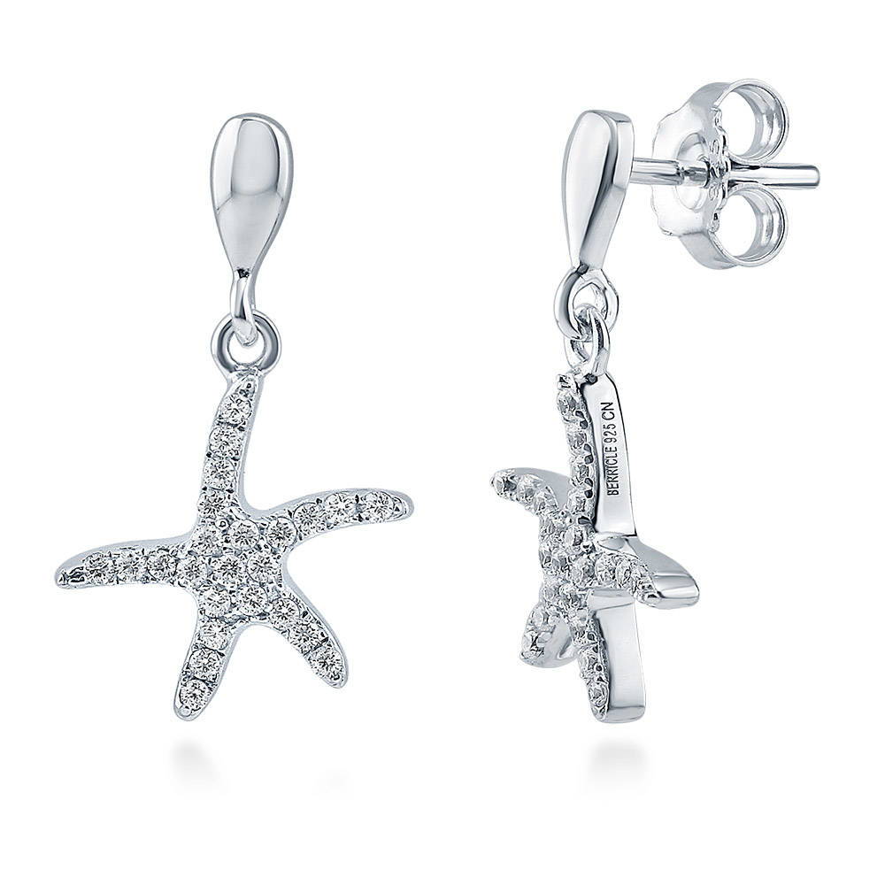 Starfish CZ Necklace and Earrings Set in Sterling Silver, 3 of 7