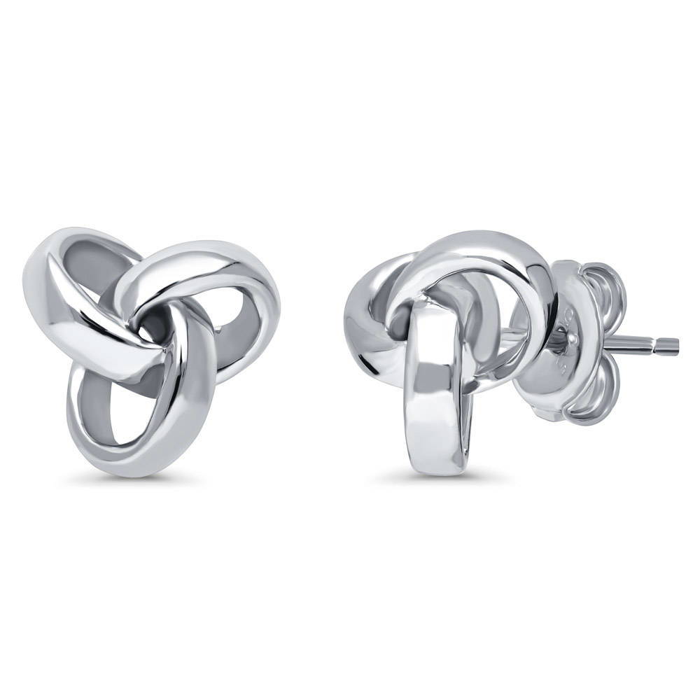 Love Knot Stud Earrings in Sterling Silver