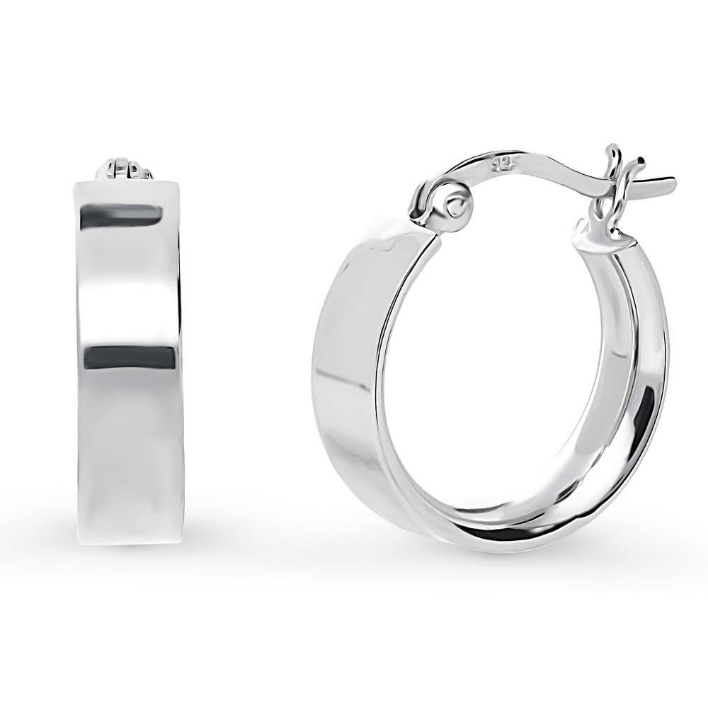 Medium Hoop Earrings in Sterling Silver 0.68"