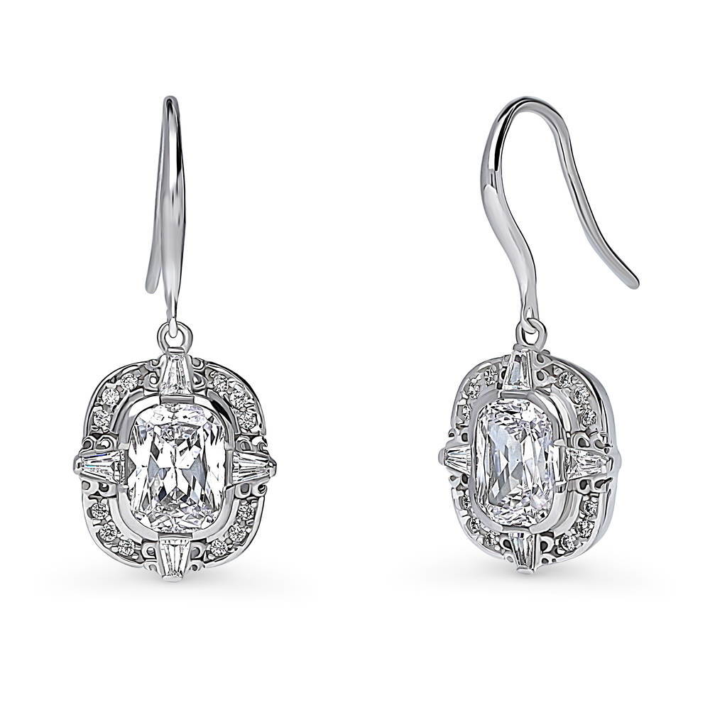 Art Deco CZ Necklace and Earrings Set in Sterling Silver, 4 of 8