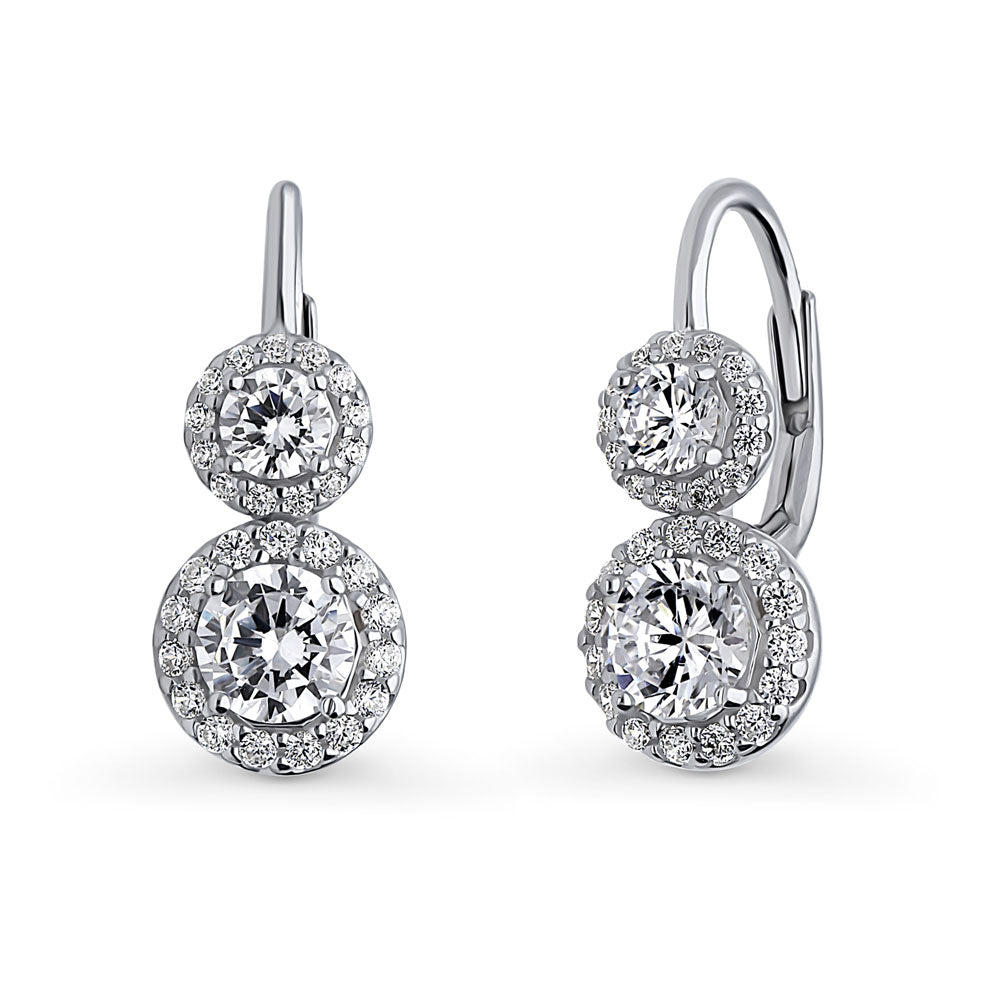 Berricle Sterling Silver Solitaire 2.5ct Round Cubic Zirconia CZ Woven Anniversary Fish Hook Dangle Drop Earrings