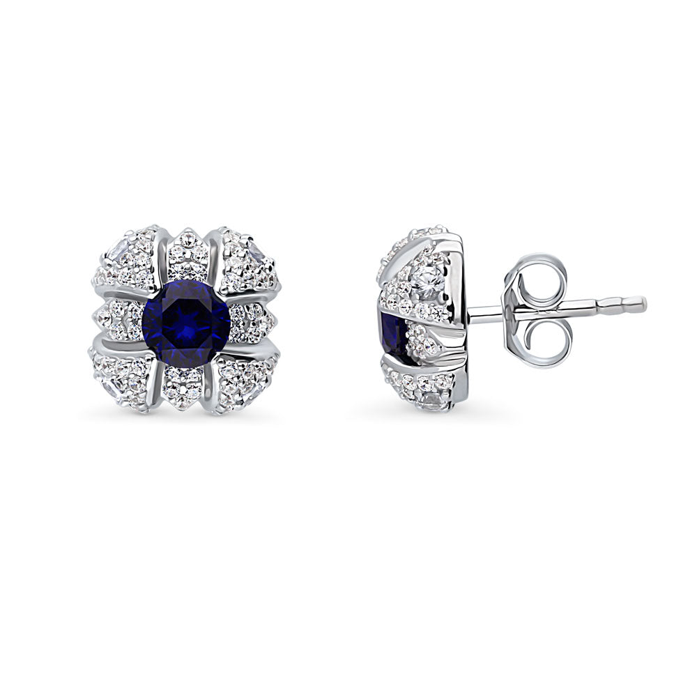 Square Simulated Blue Sapphire CZ Set in Sterling Silver, 4 of 11