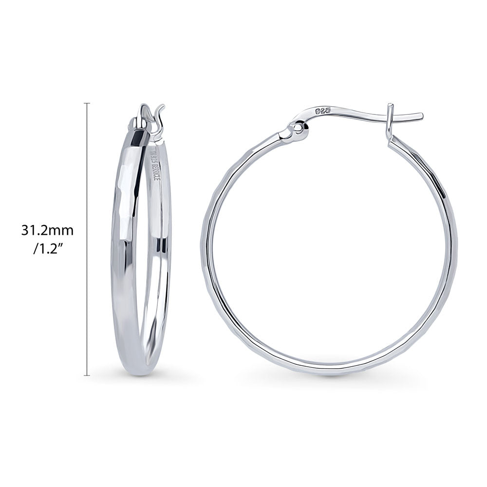 Medium Hoop Earrings in Sterling Silver 1.2"