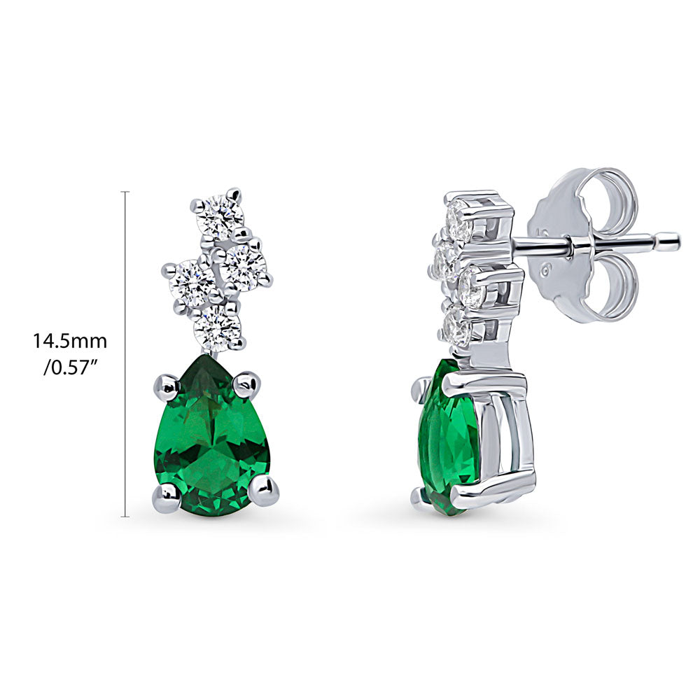 Cluster Simulated Emerald CZ Set in Sterling Silver, 8 of 10